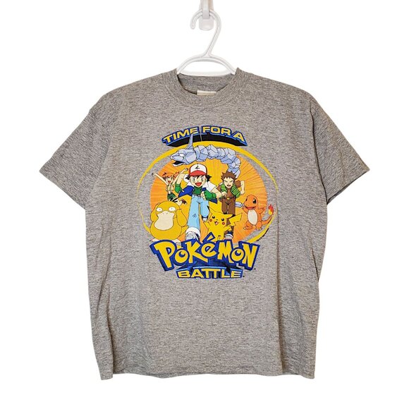 Vintage 1999 Pokémon Battle graphic shirt gray size mens S - Picture 1 of 6